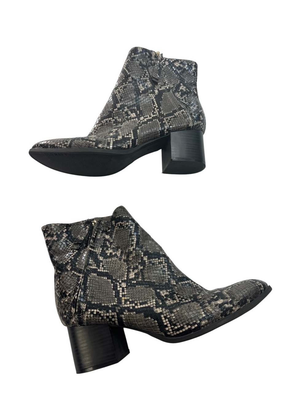 Old Navy‎ Snake-Print Ankle Booties Size 9 Snake Print Heeled Boots Flaw